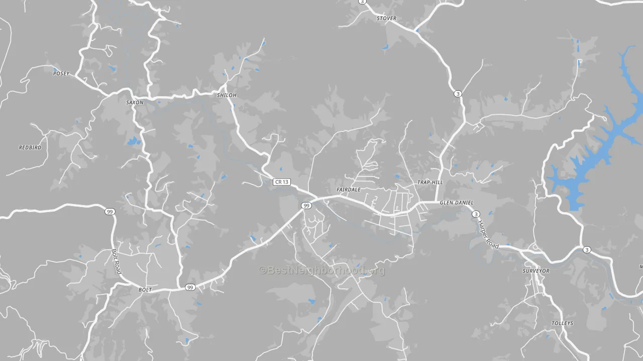 Transit Grade map of Fairdale, WV