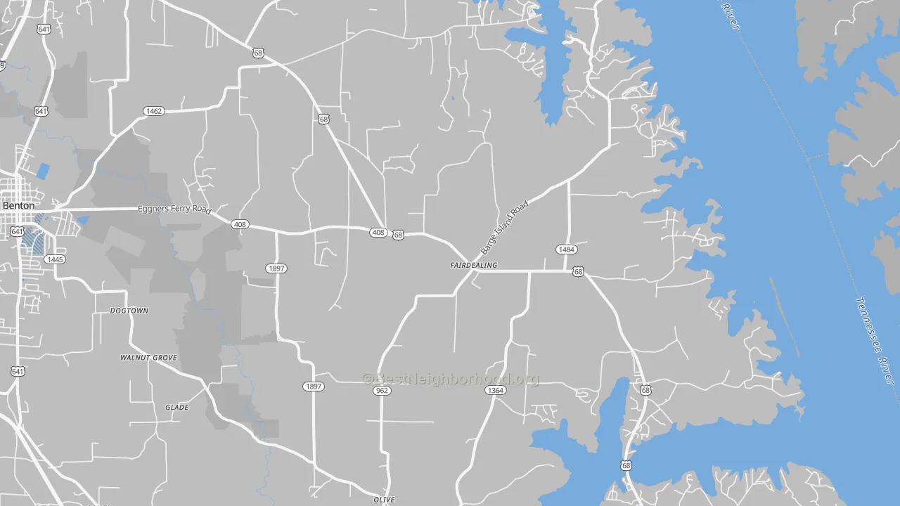 Transit Grade map of Fairdealing, KY