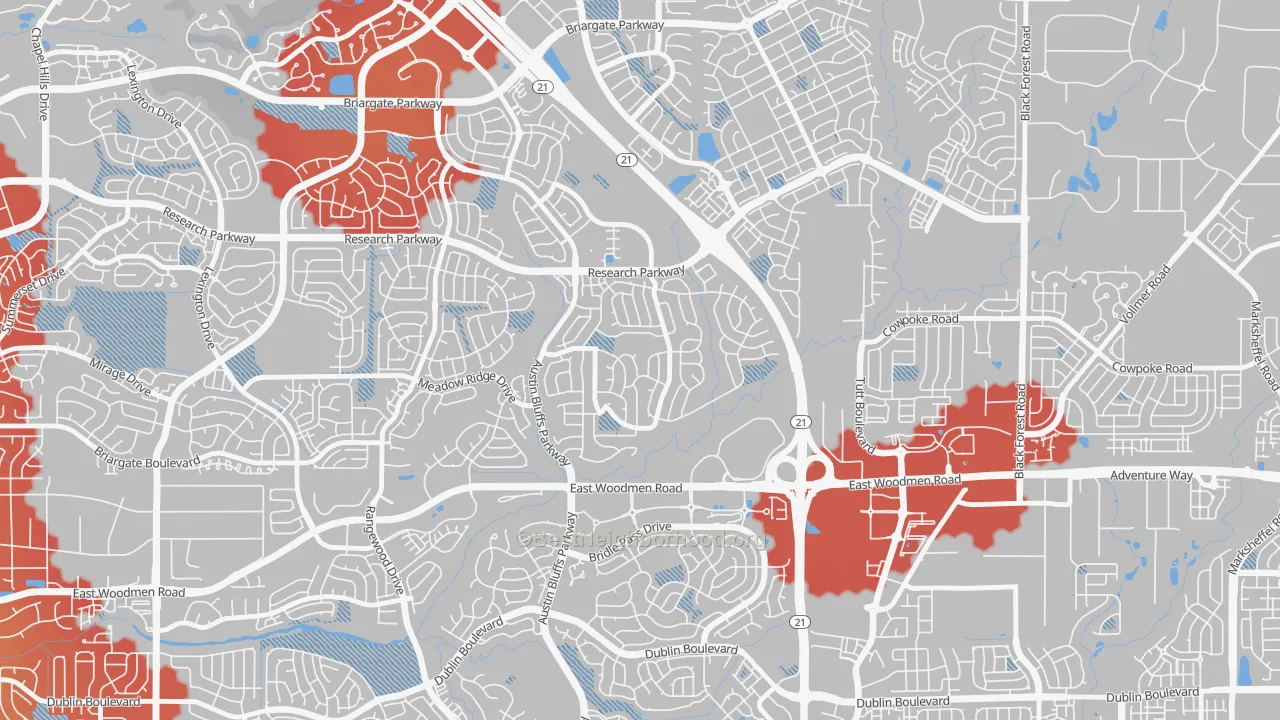 Transit Grade map of Fairfax, Colorado Springs, CO