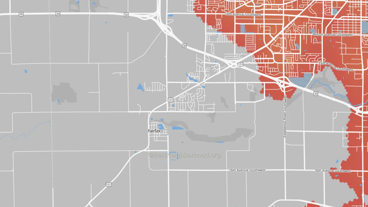 Transit Grade map of Fairfax, IA