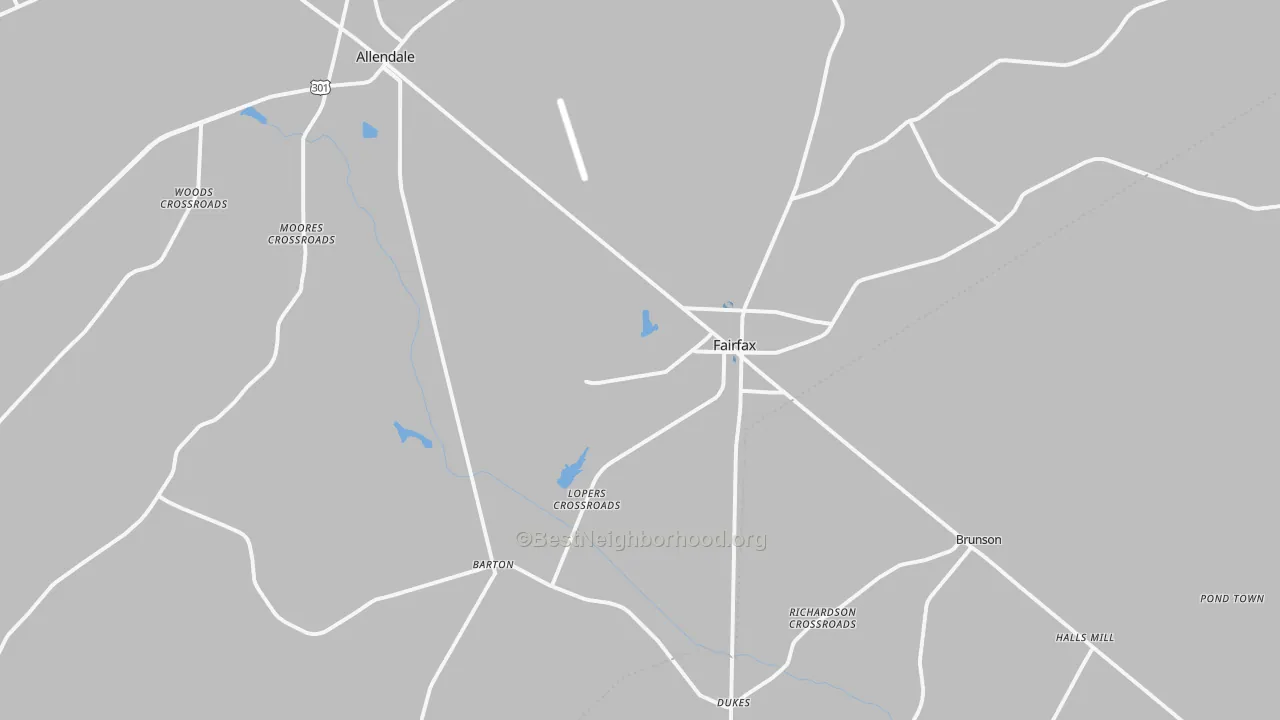 Transit Grade map of Fairfax, SC