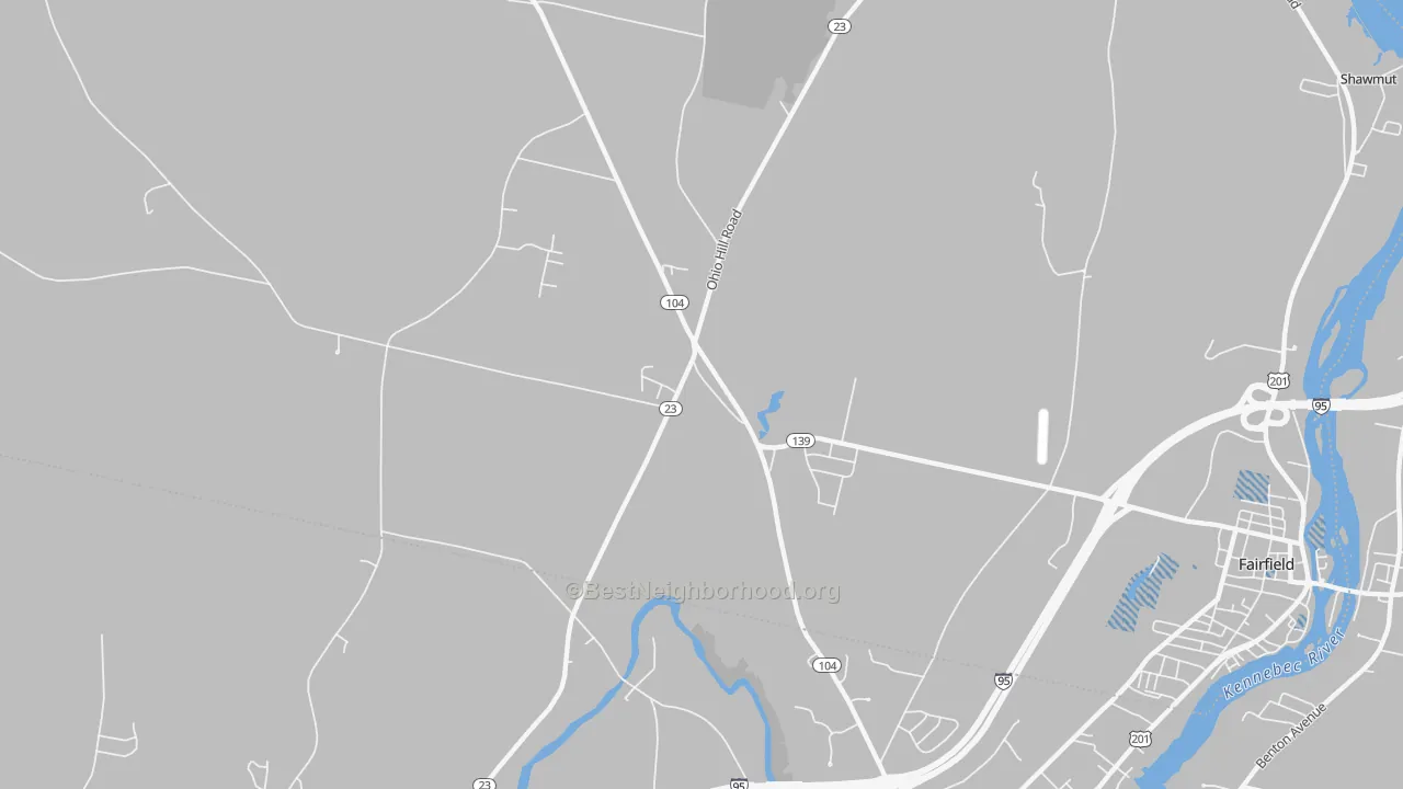 Transit Grade map of Fairfield Center, ME