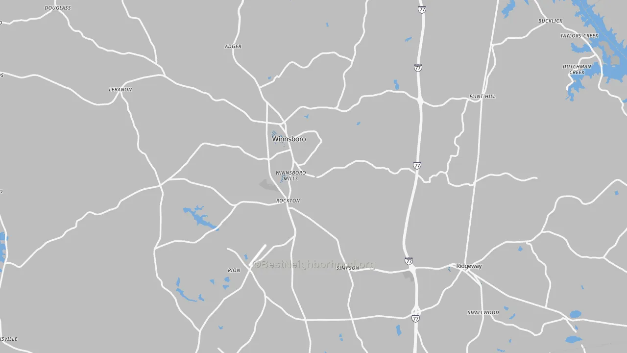 Transit Grade map of Fairfield County, SC