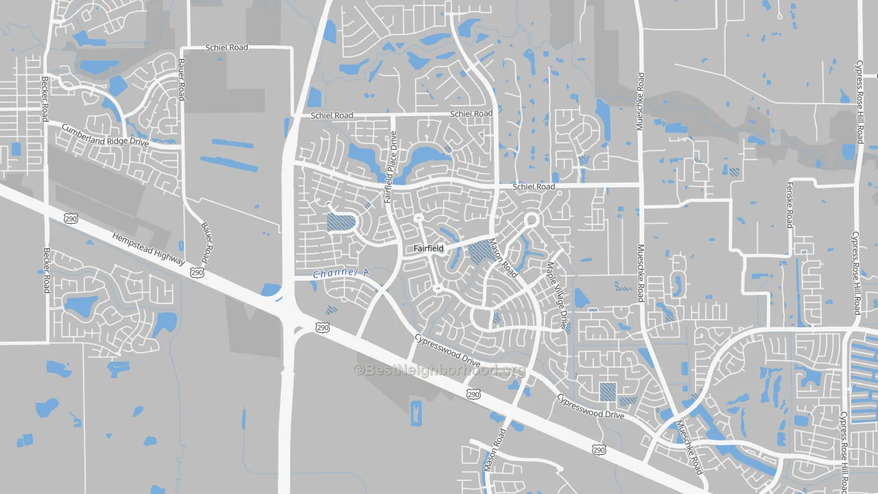 Transit Grade map of Fairfield, Cypress, TX