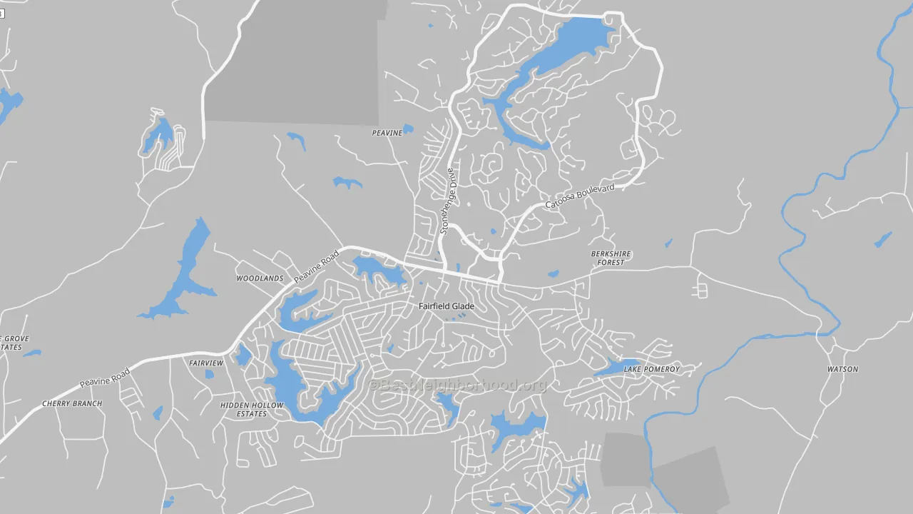 Transit Grade map of Fairfield Glade, TN