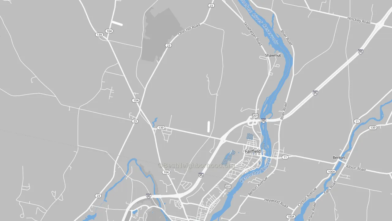 Transit Grade map of Fairfield, ME