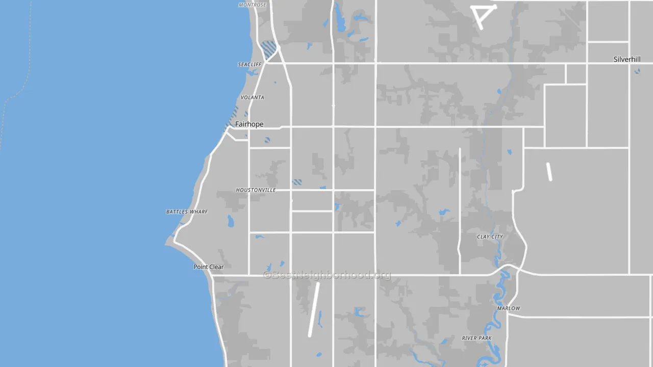 Transit Grade map of Fairhope, AL