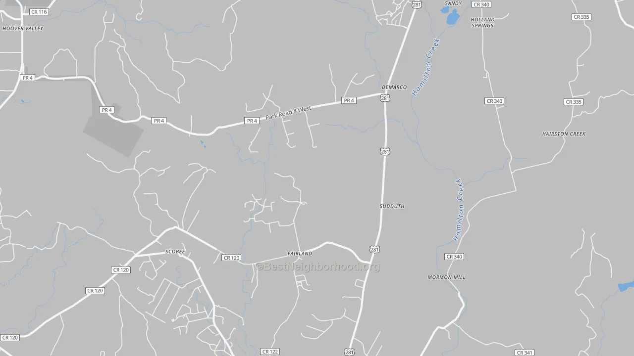 Transit Grade map of Fairland, TX