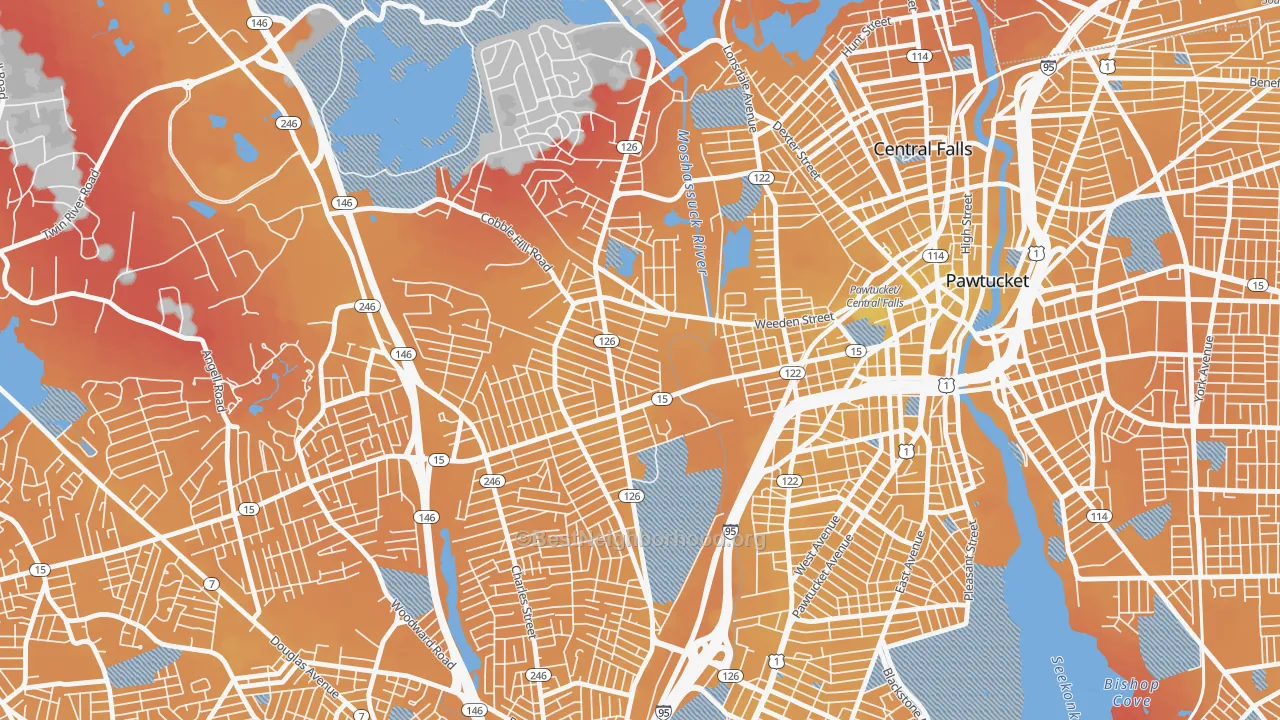 Transit Grade map of Fairlawn, Pawtucket, RI