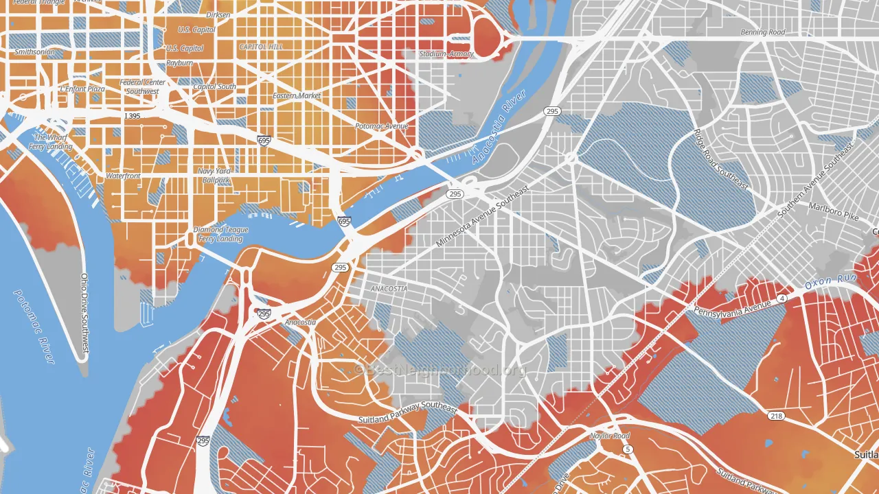 Transit Grade map of Fairlawn, Washington, DC