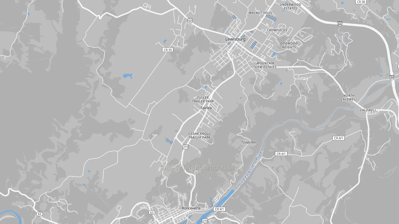 Transit Grade map of Fairlea, WV