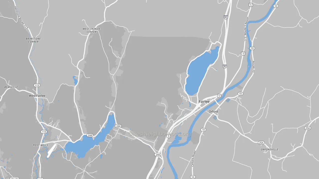 Transit Grade map of Fairlee, VT