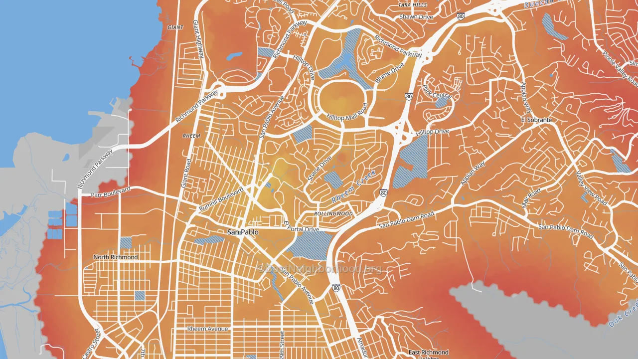 Transit Grade map of Fairmede-Hilltop, San Pablo, CA