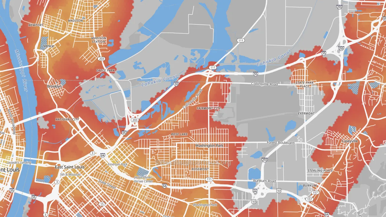 Transit Grade map of Fairmont City, IL
