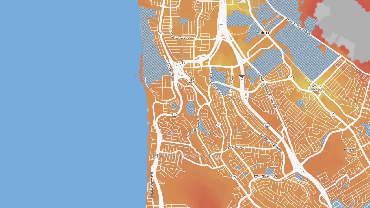 Transit Grade map of Fairmont, Pacifica, CA