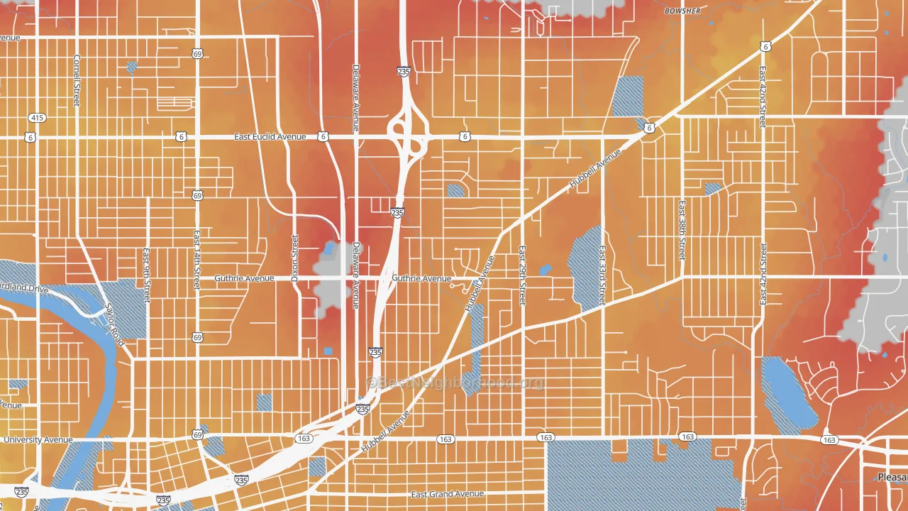 Transit Grade map of Fairmont Park, Des Moines, IA