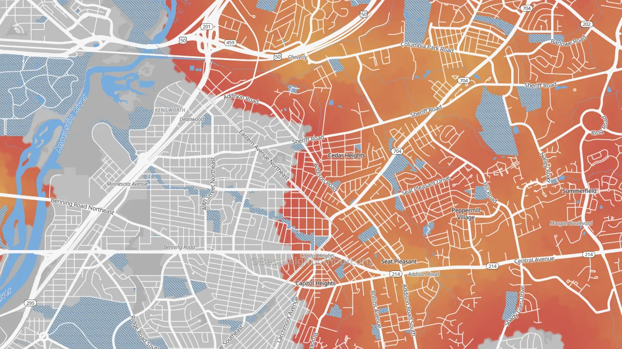 Transit Grade map of Fairmount Heights, MD