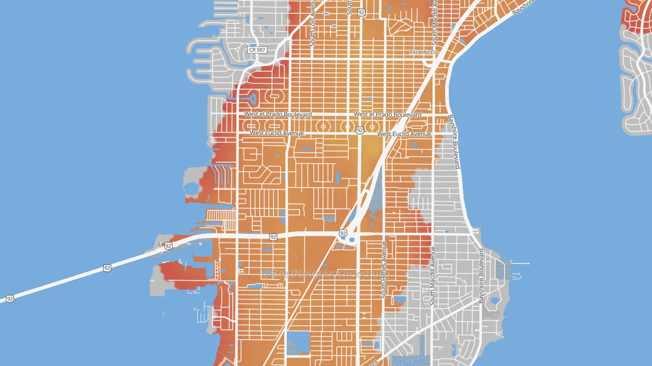 Transit Grade map of Fairoaks, Tampa, FL