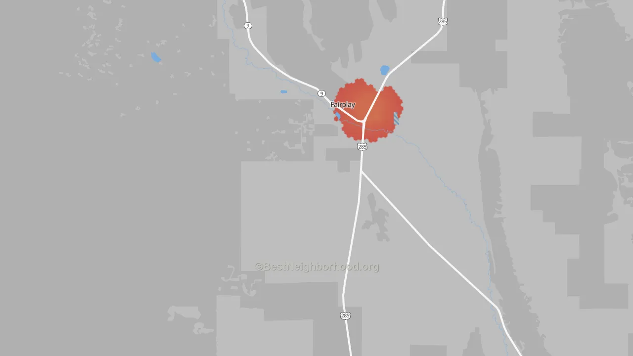 Transit Grade map of Fairplay, CO