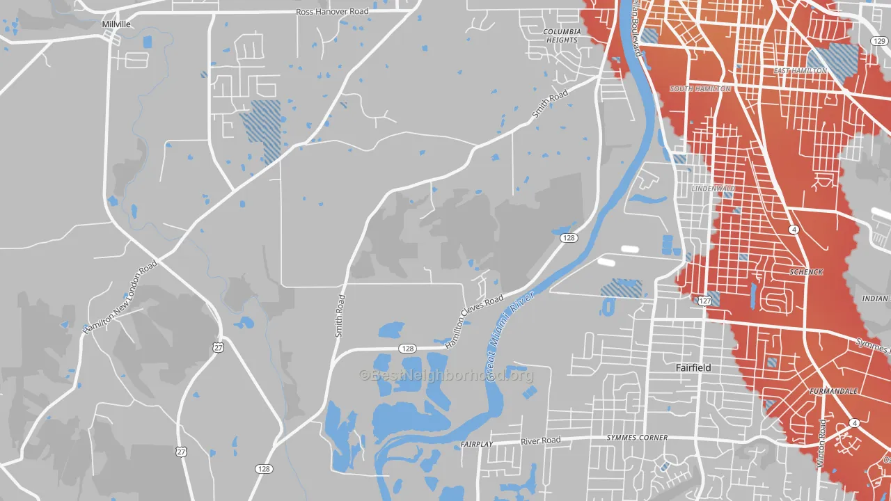 Transit Grade map of Fairplay, OH