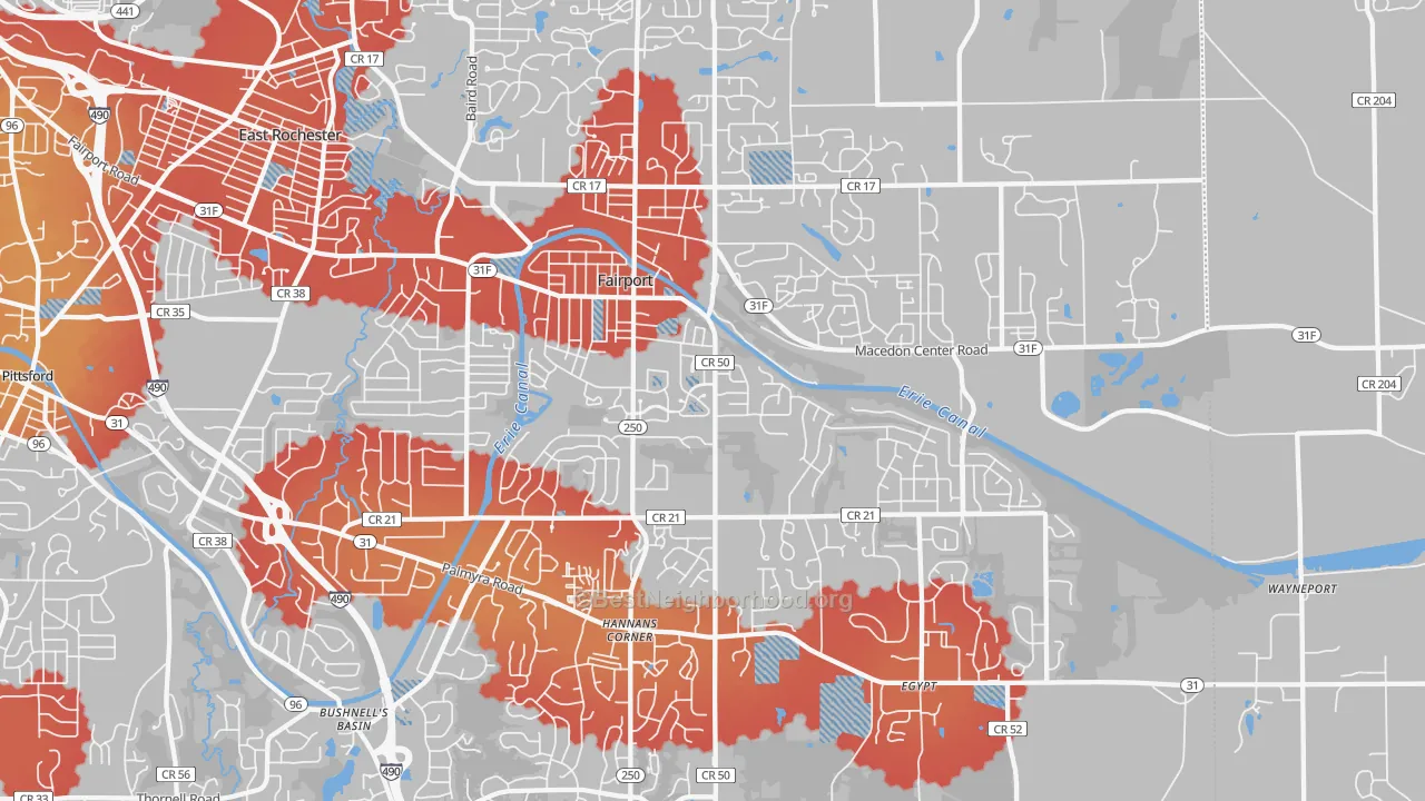 Transit Grade map of Fairport, NY