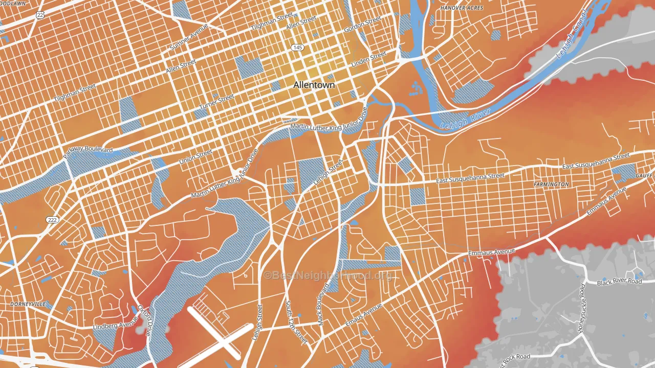 Transit Grade map of Fairview, Allentown, PA