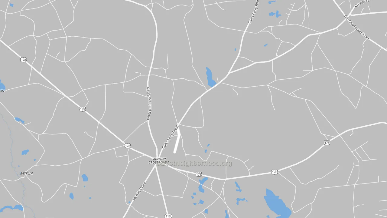 Transit Grade map of Fairview Crossroads, SC