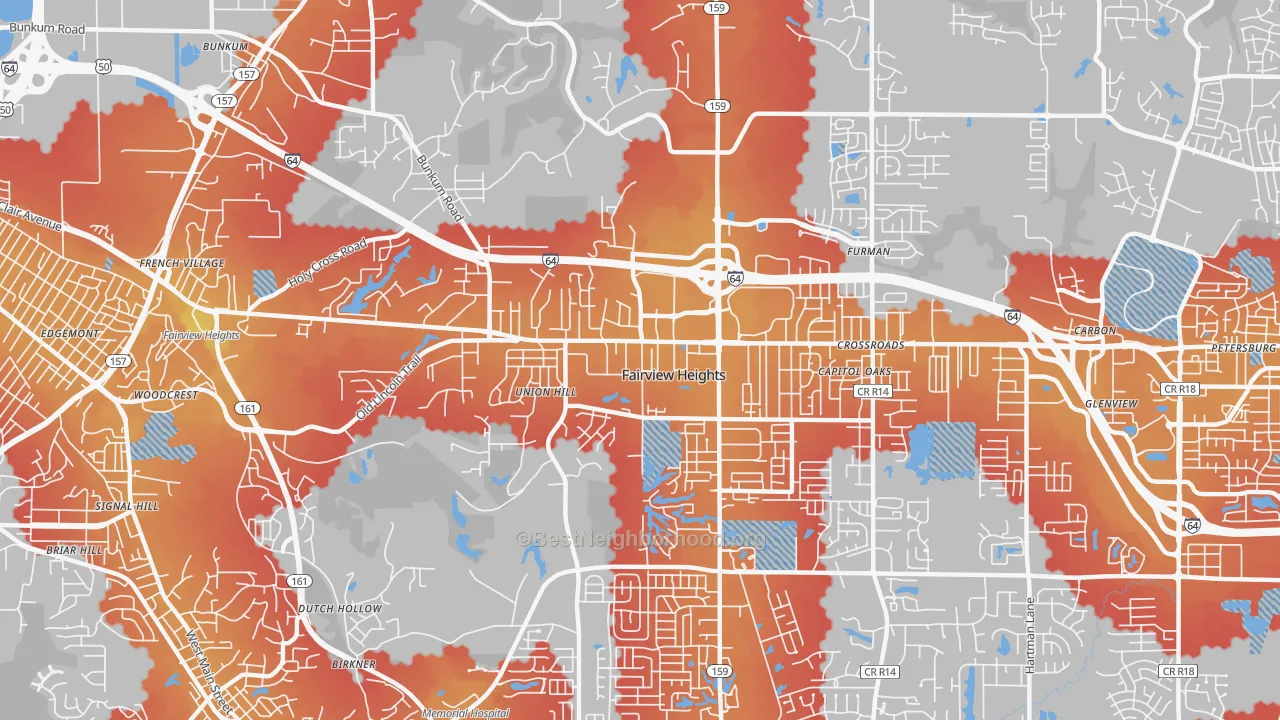 Transit Grade map of Fairview Heights, IL