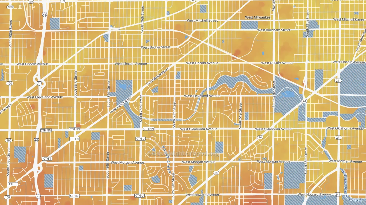Transit Grade map of Fairview, Milwaukee, WI