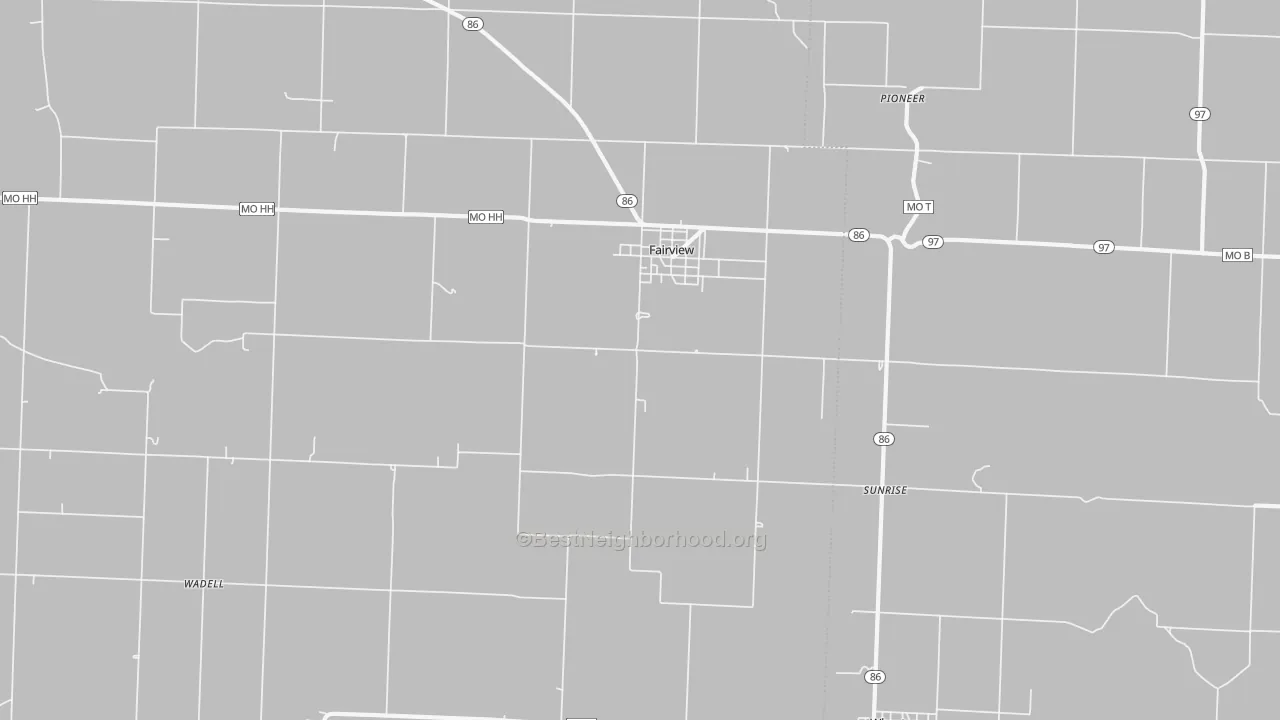 Transit Grade map of Fairview, MO