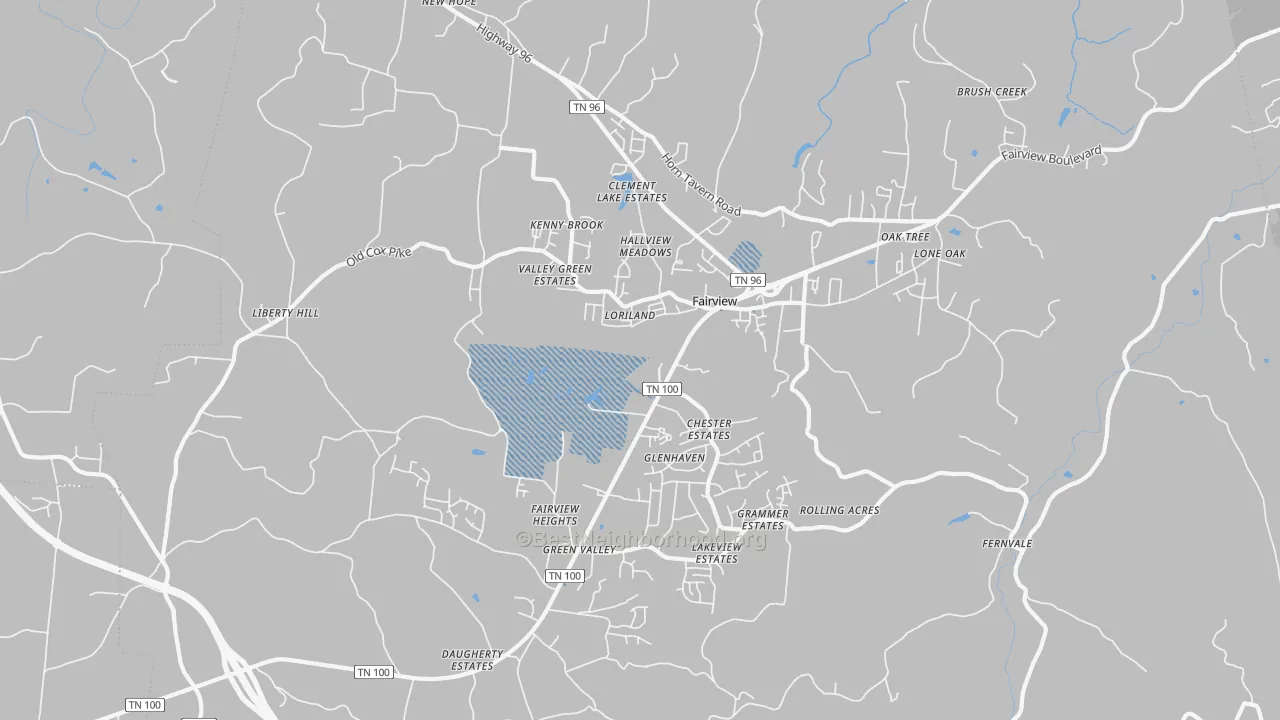 Transit Grade map of Fairview, TN