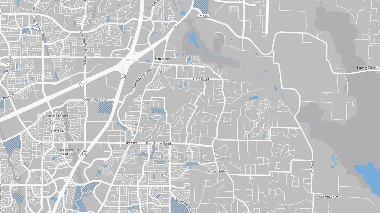 Transit Grade map of Fairview, TX