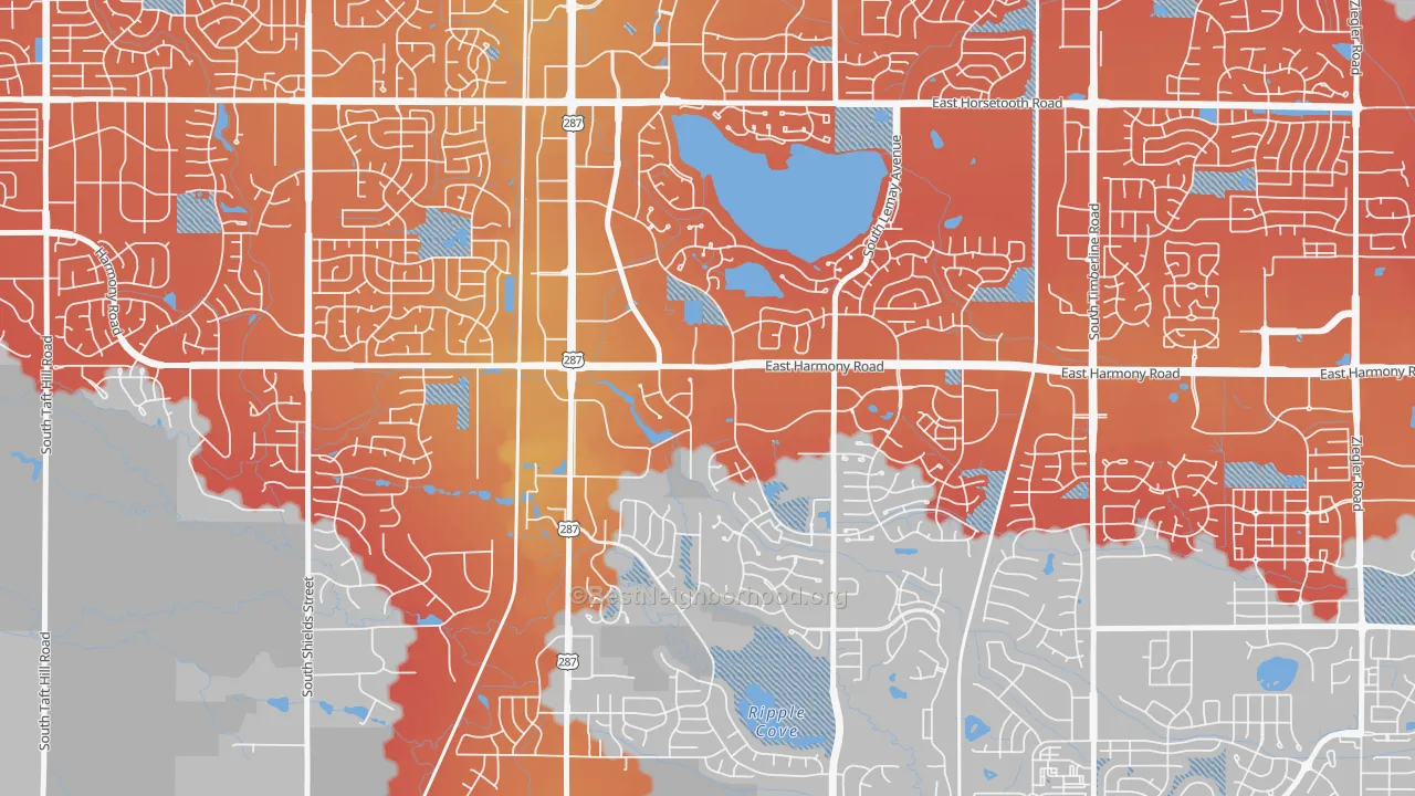 Transit Grade map of Fairway Estates, Fort Collins, CO