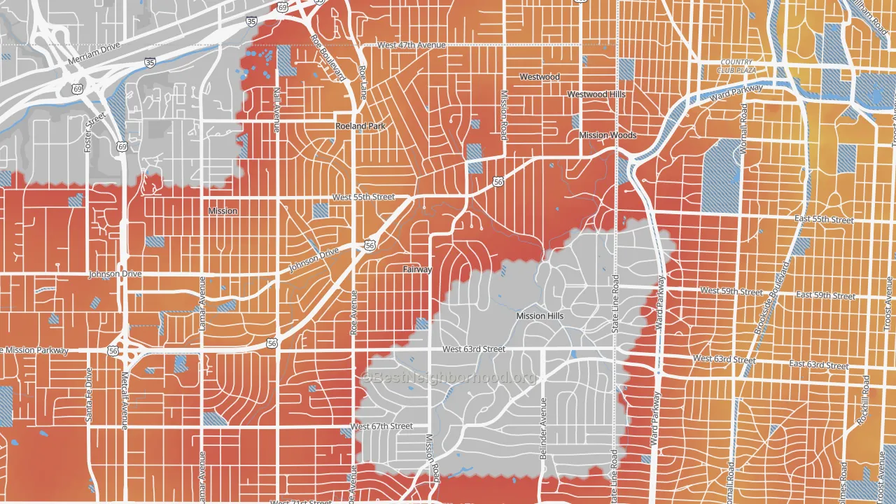 Transit Grade map of Fairway, KS
