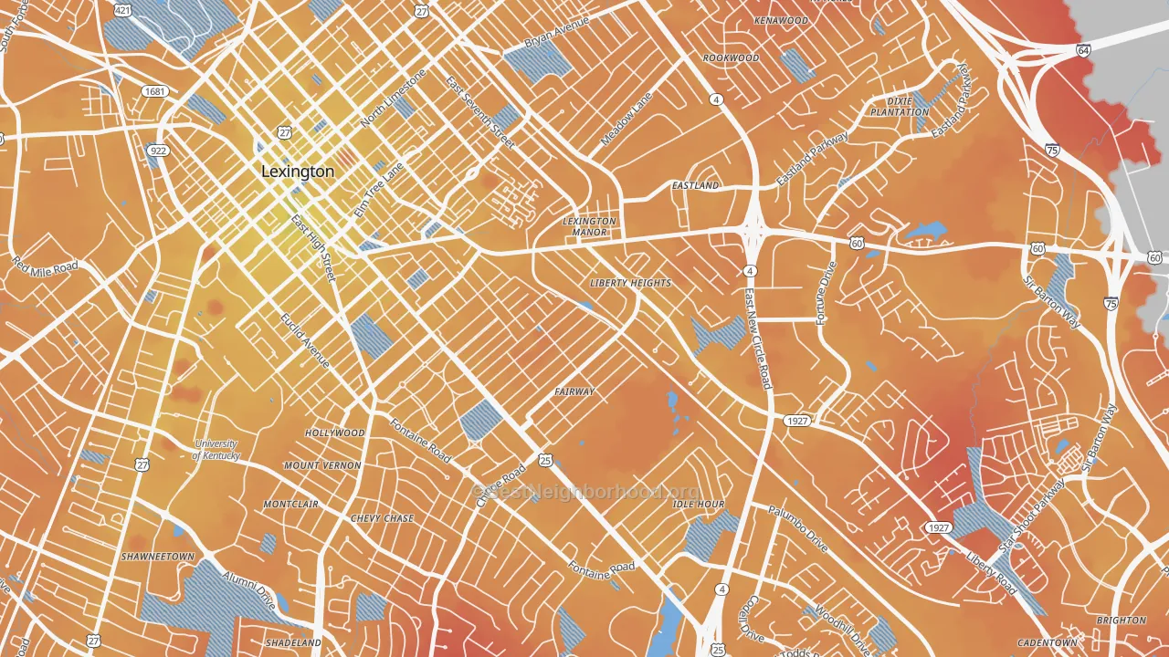 Transit Grade map of Fairway-Liberty Heights, Lexington, KY