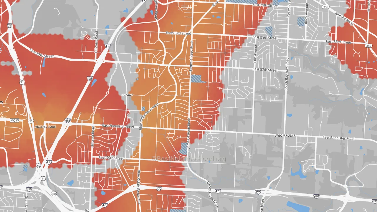Transit Grade map of Fairwood and Robandee, Kansas City, MO