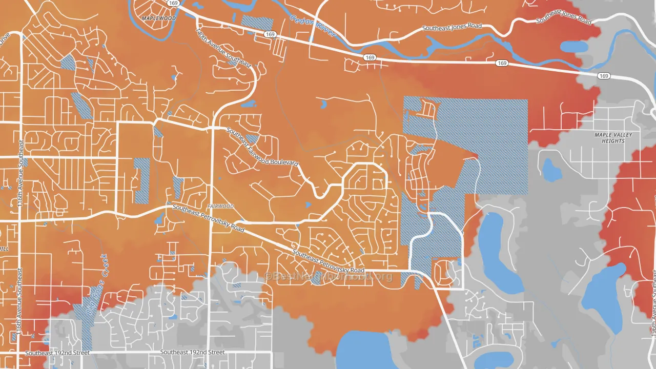 Transit Grade map of Fairwood Greens, Fairwood, WA