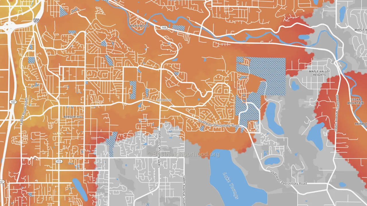 Transit Grade map of Fairwood, WA