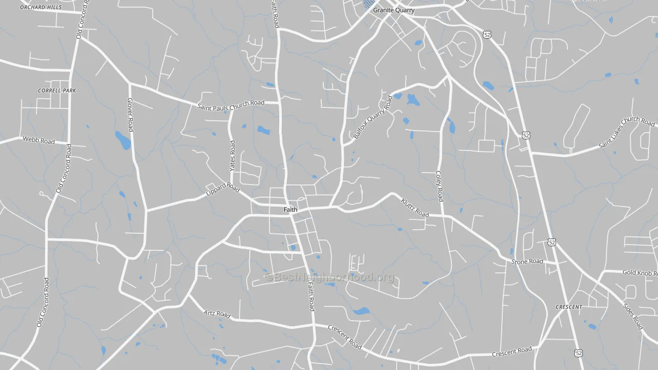 Transit Grade map of Faith, NC