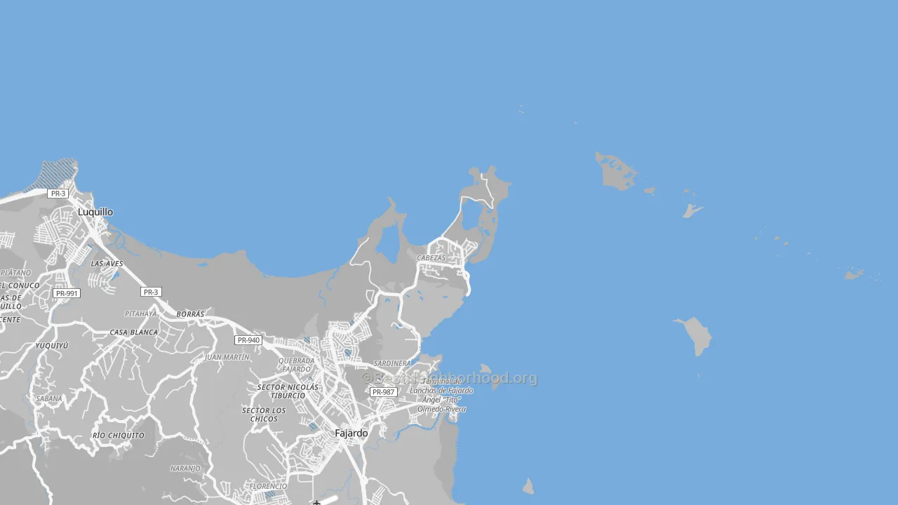 Transit Grade map of Fajardo, PR
