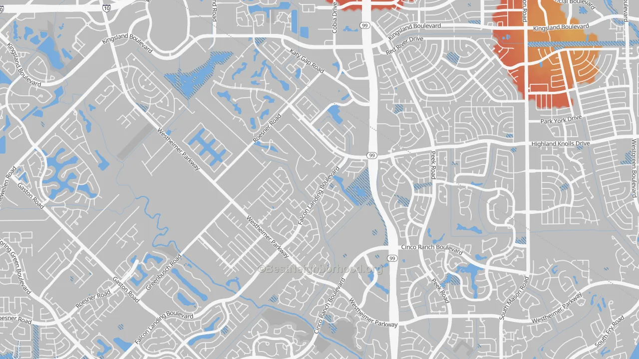 Transit Grade map of Falcon Landing, Katy, TX
