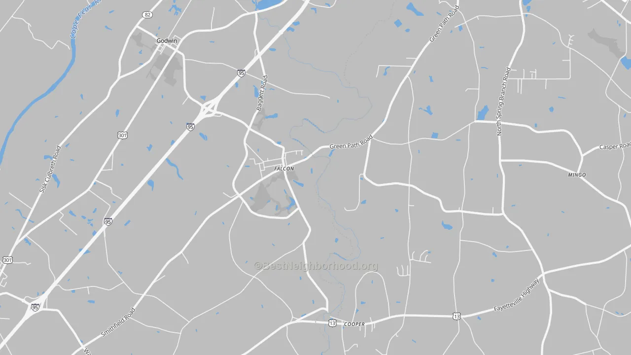 Transit Grade map of Falcon, NC