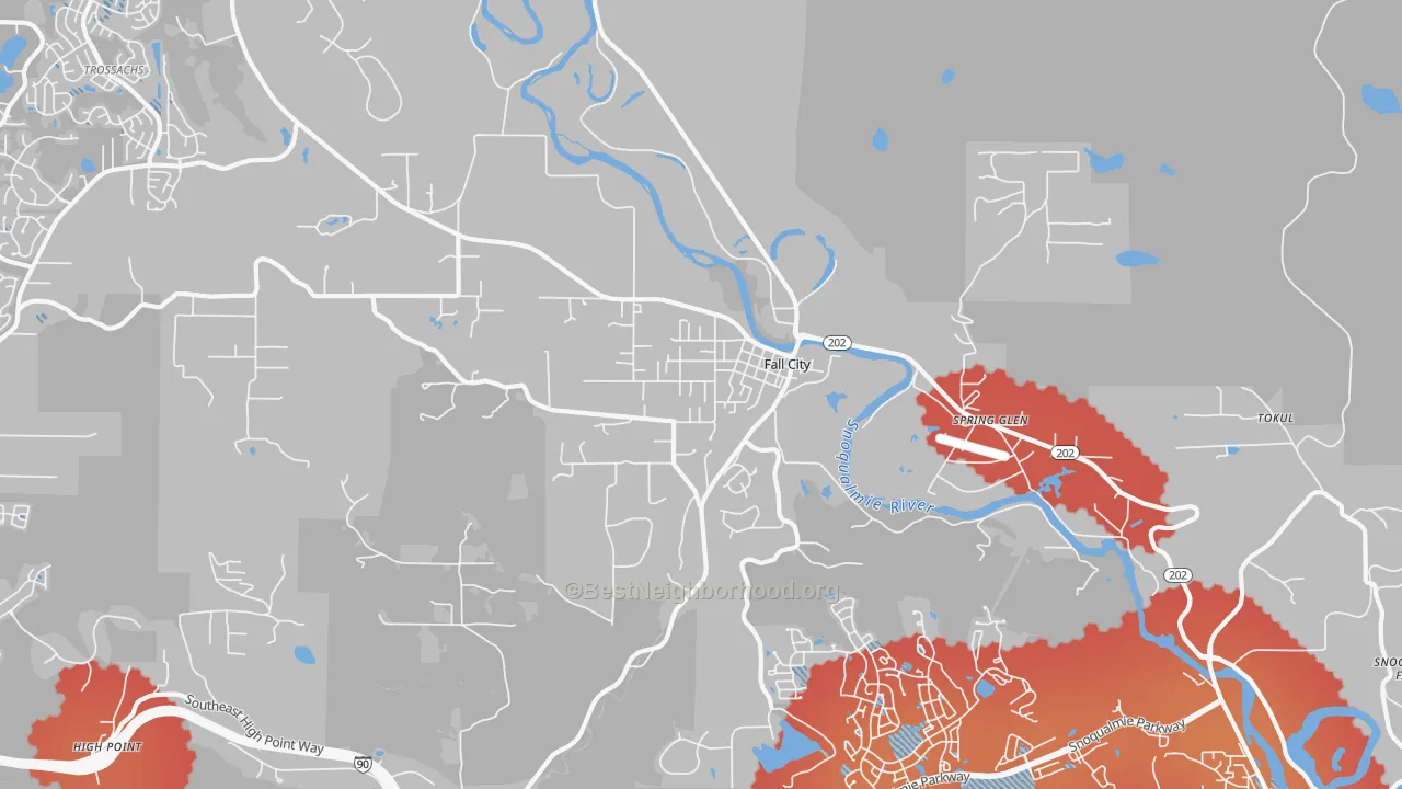 Transit Grade map of Fall City, WA