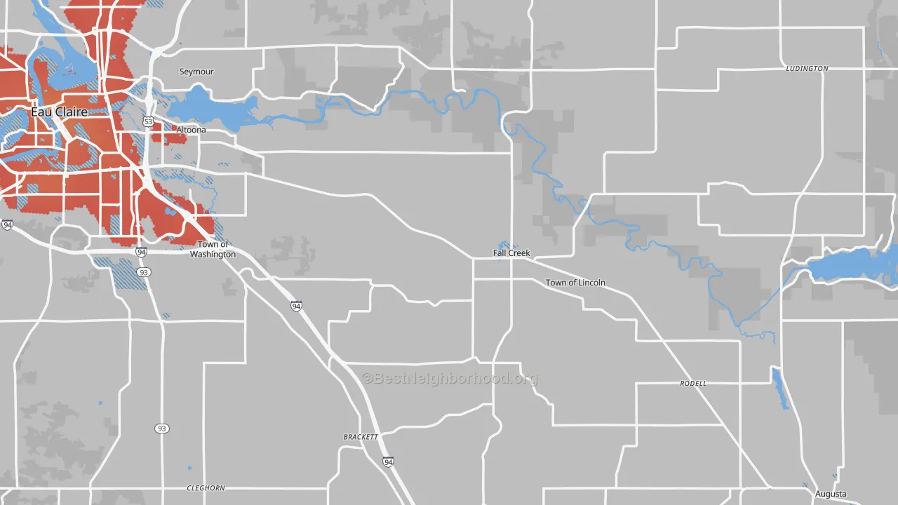Transit Grade map of Fall Creek, WI
