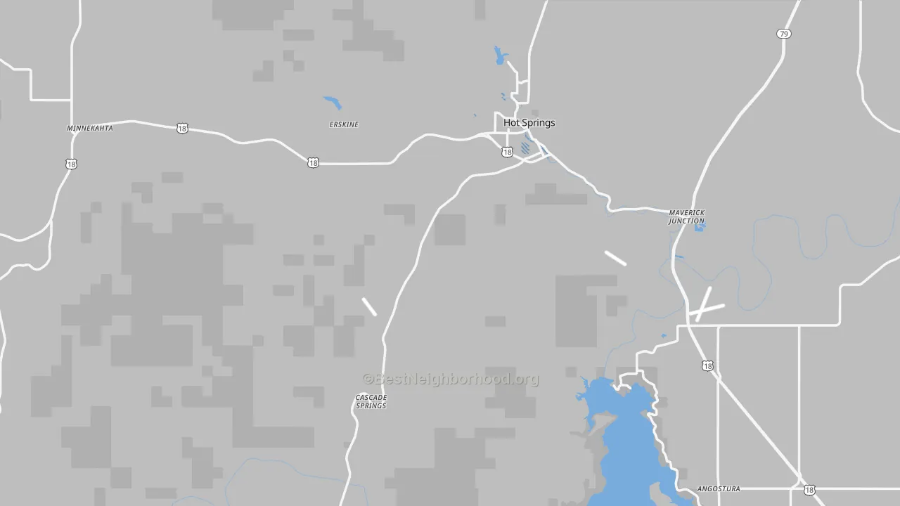 Transit Grade map of Fall River County, SD