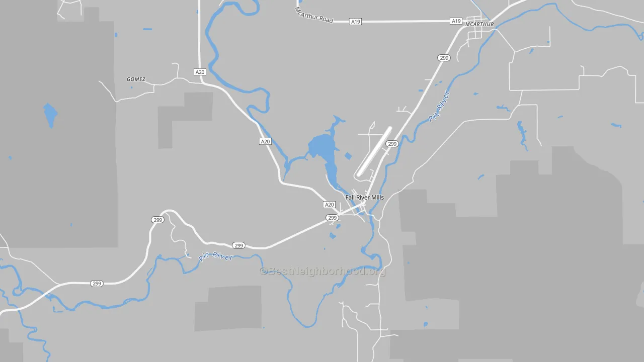 Transit Grade map of Fall River Mills, CA