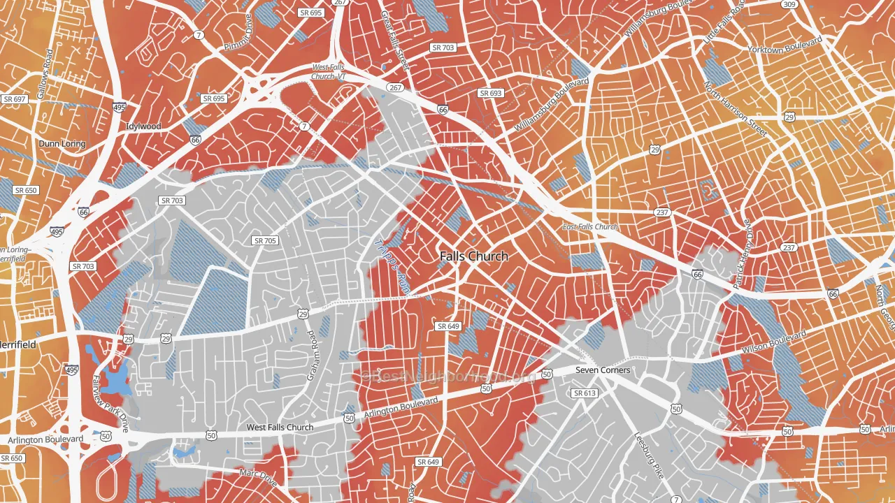 Transit Grade map of Falls Church City, VA