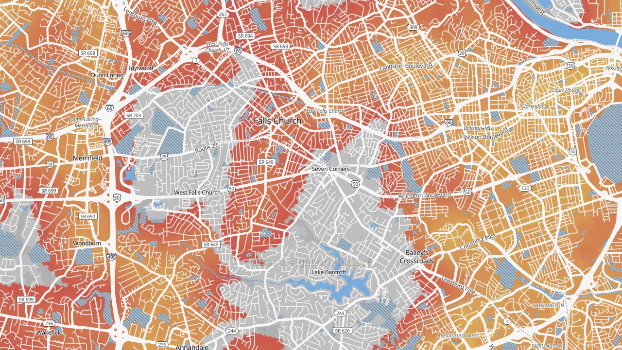 Transit Grade map of Falls Church, VA