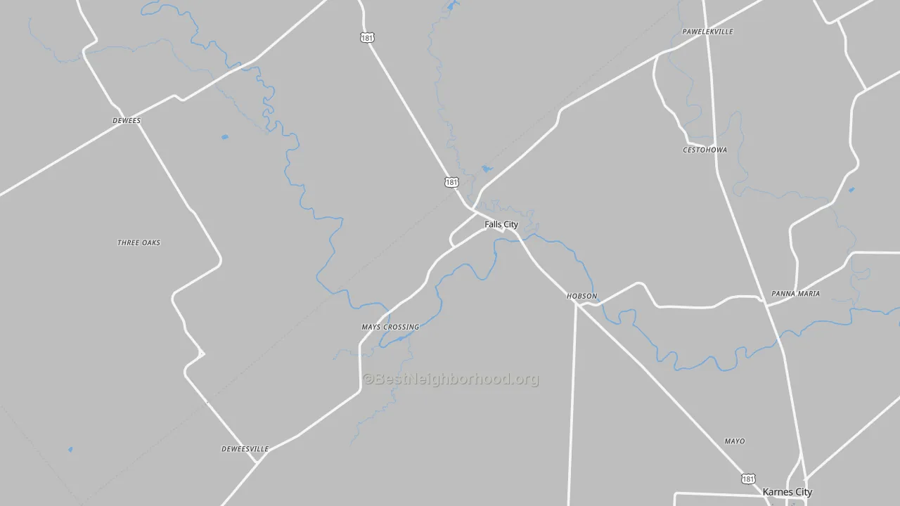 Transit Grade map of Falls City, TX