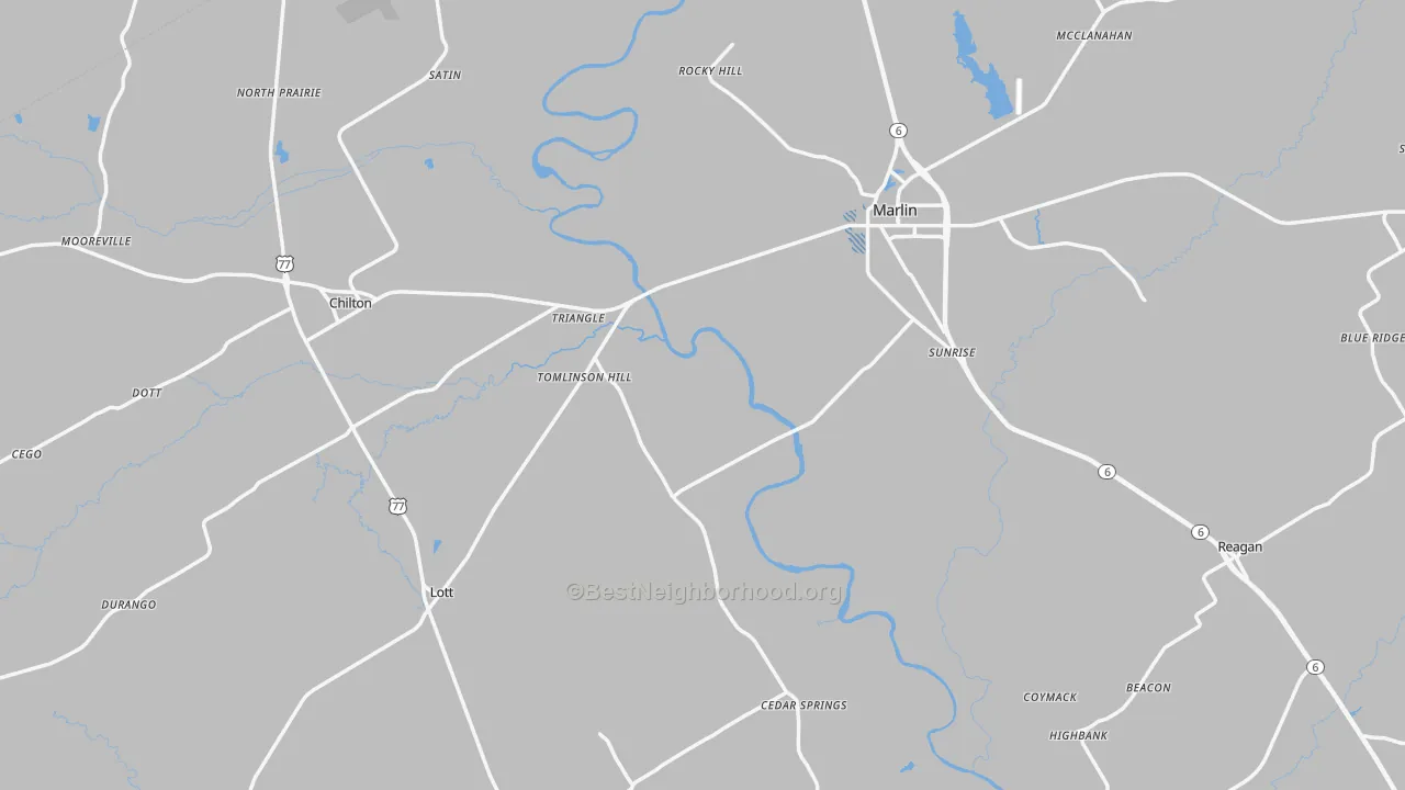 Transit Grade map of Falls County, TX